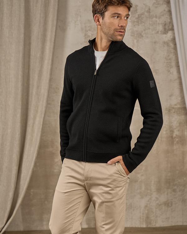 Cardigan zippé col montant noir