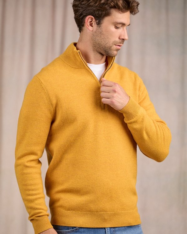 Pull col camionneur jaune Pull col camionneur jaune