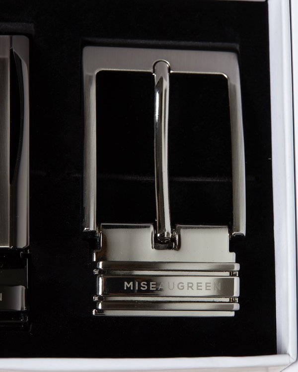 Coffret cadeau ceinture deux boucles noir