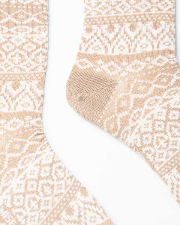 Chaussettes épaisses motif jacquard bleu