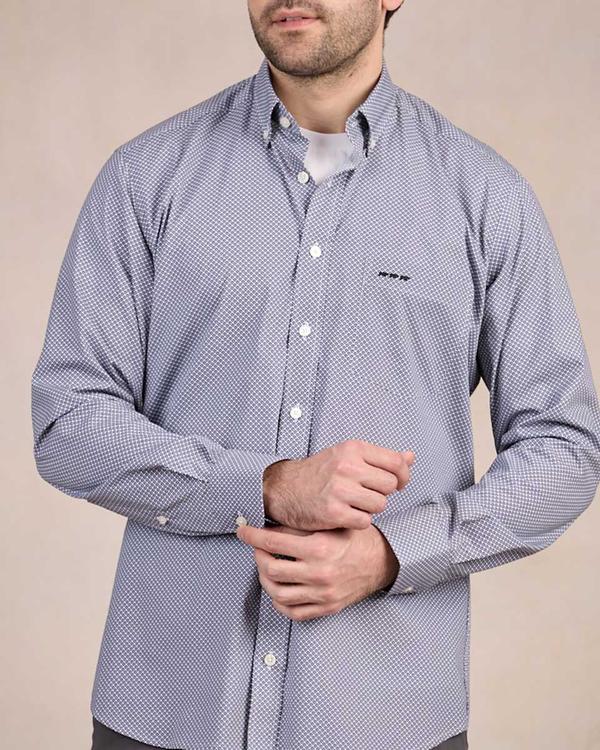 Chemise à motifs graphiques gris