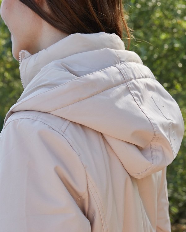 Parka imperméable unie effet 2 en 1 à capuche beige Parka imperméable unie effet 2 en 1 à capuche beige