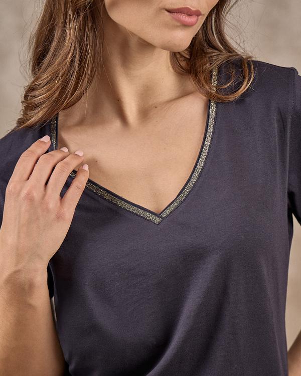 T-shirt col V bleu T-shirt col V bleu