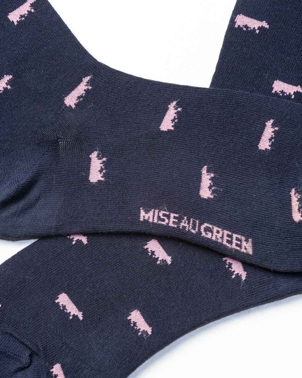 Chaussettes à motifs petites vaches en coton rose