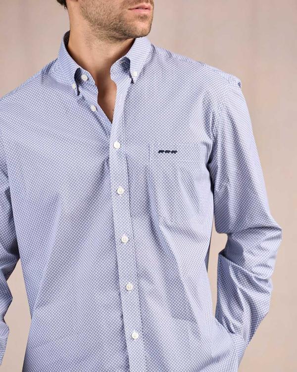 Chemise à motifs graphiques bleu