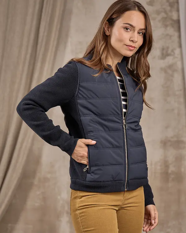 Cardigan bi-matières