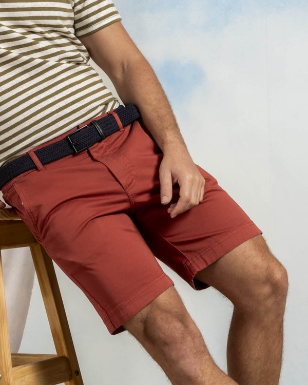 Bermuda chino uni taille élastique en coton Bermuda chino uni taille élastique en coton