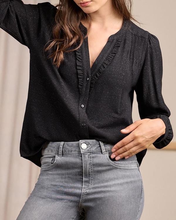 Blouse détail lurex noir