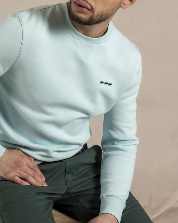 Sweat uni Louis broderie 3 vaches 85% coton Sweat uni Louis broderie 3 vaches 85% coton