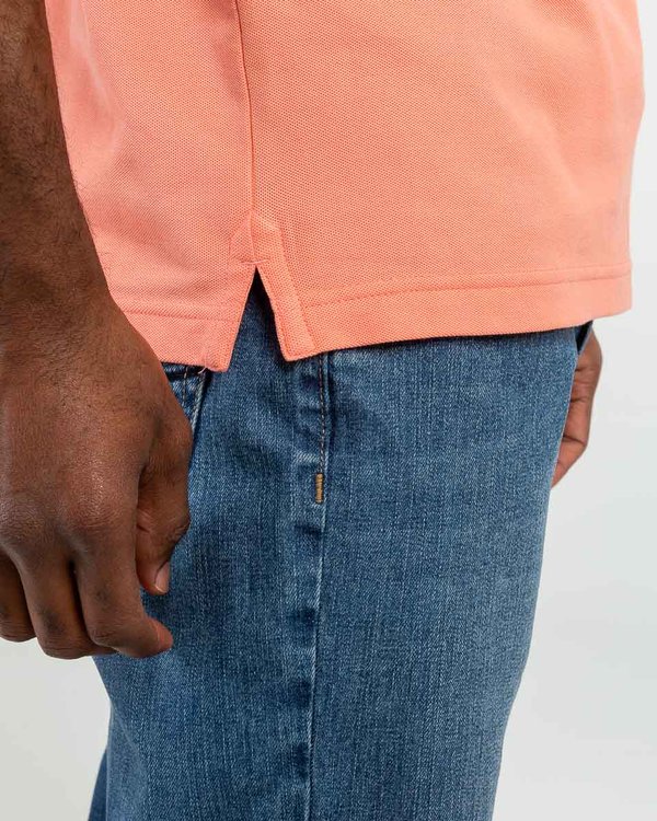 Polo piqué Douglas coupe droite manches courtes uni orange