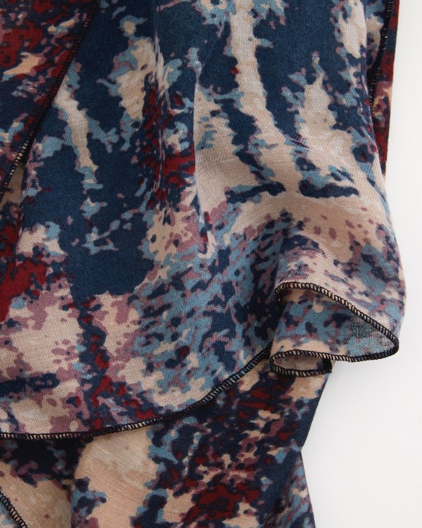 Chèche imprimé fantaisie camouflage bleu
