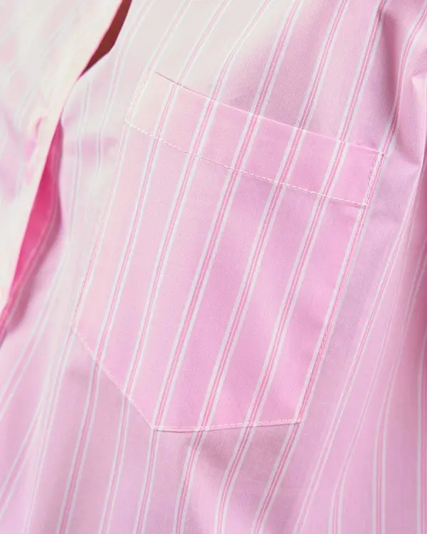 Chemise rayée rose