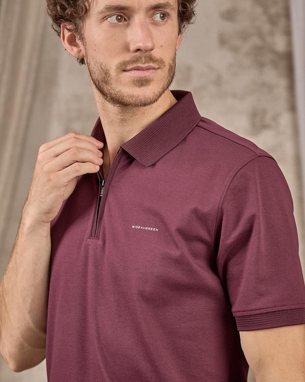 Polo col zippé rouge Polo col zippé rouge