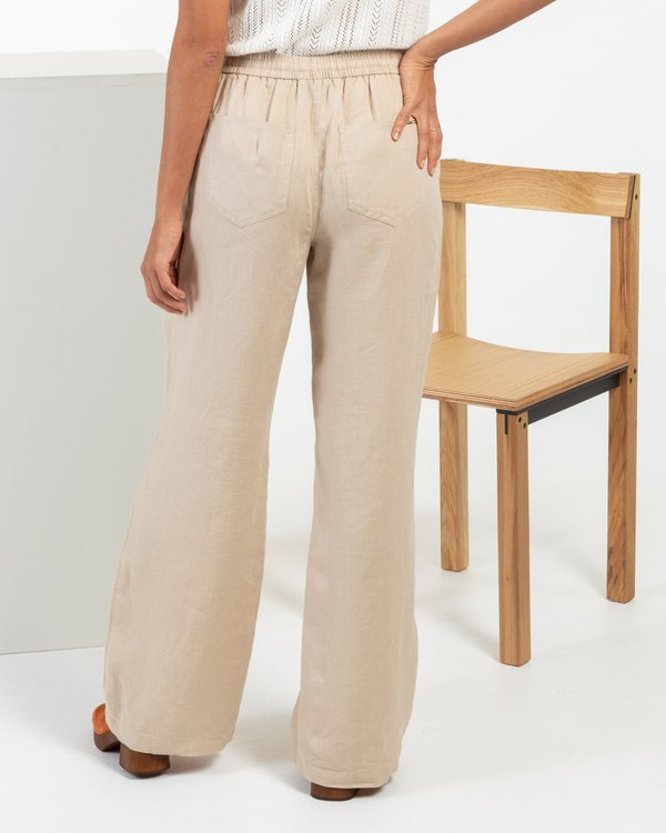 PANTALON LIN beige