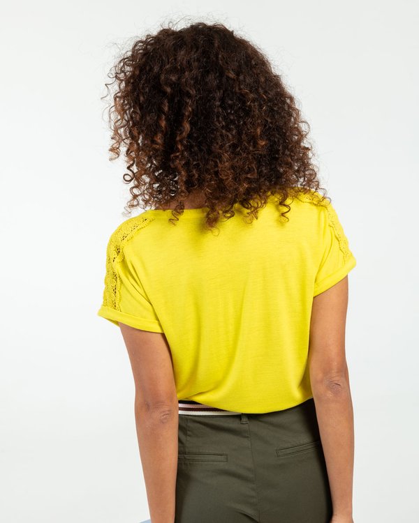 T-shirt uni col V Standard 100 by OEKO-TEX® jaune