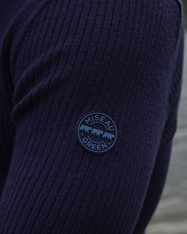 Pull col roulé uni à manches longues bleu Pull col roulé uni à manches longues bleu