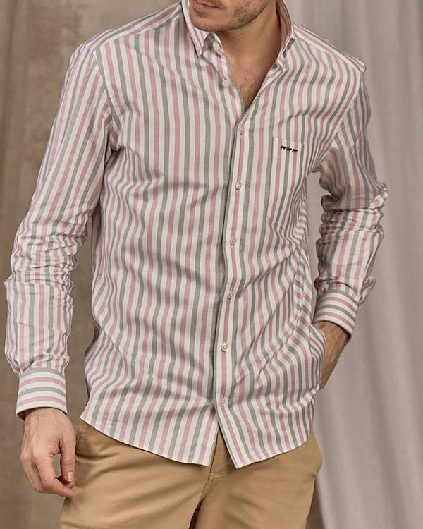 Chemise rayée rose