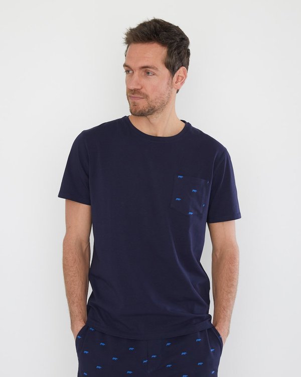 Pyjashort imprimé petites vaches bleu