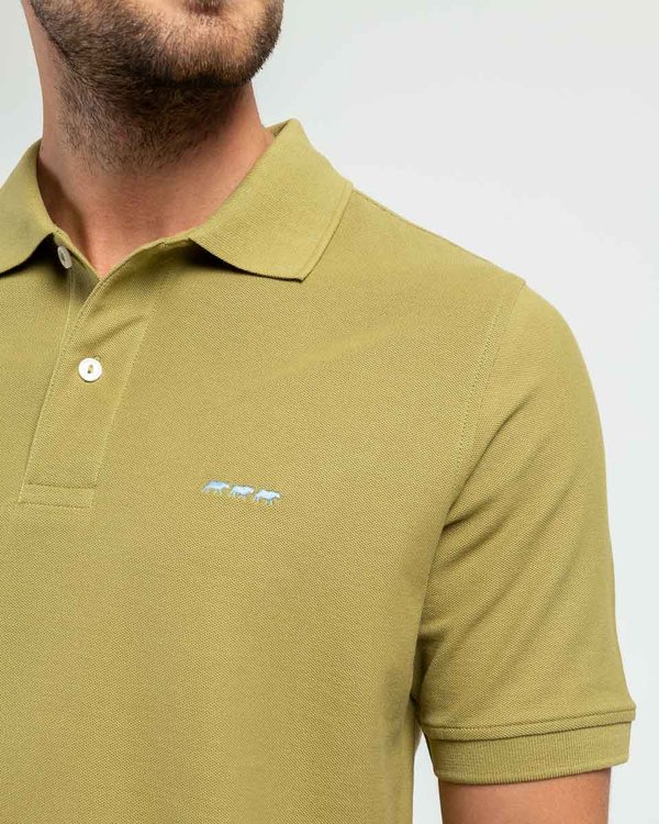Polo piqué Douglas coupe droite manches courtes uni vert Polo piqué Douglas coupe droite manches courtes uni vert