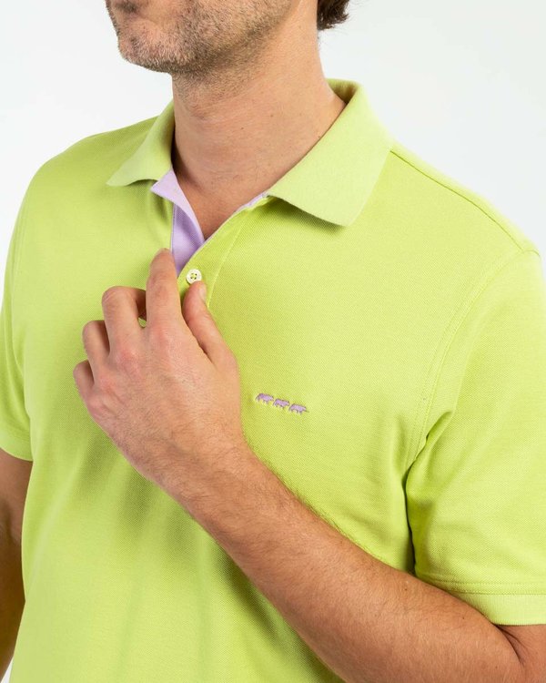 Polo piqué Max coupe droite à manches courtes en coton vert Polo piqué Max coupe droite à manches courtes en coton vert
