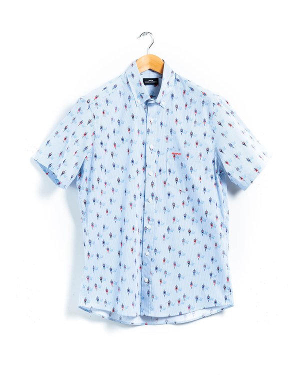 Chemise rayée manches courtes regular fit blanc Chemise rayée manches courtes regular fit blanc