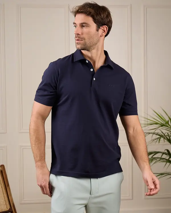 Polo mercerisé Gatsby bleu