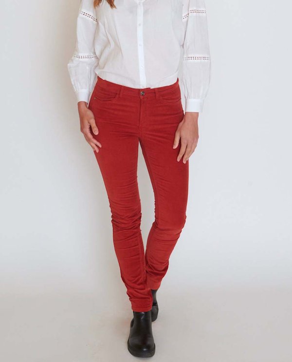 Pantalon slim velours uni Pantalon slim velours uni