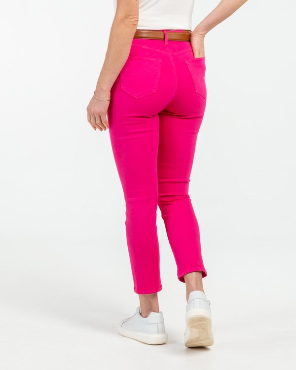 Pantacourt slim uni longueur 7/8 en coton rose Pantacourt slim uni longueur 7/8 en coton rose