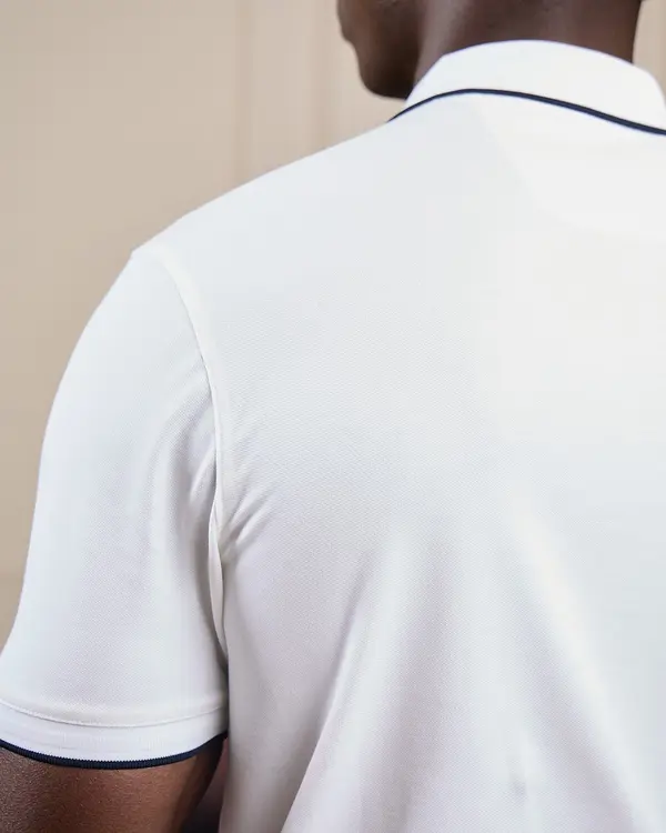 Polo sans bouton blanc