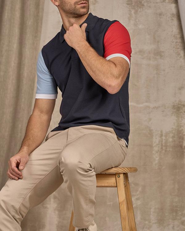 Polo color block bleu