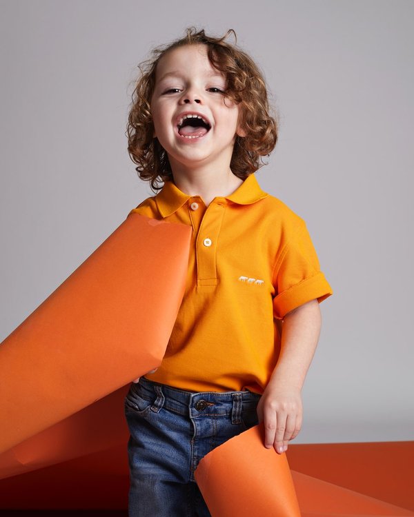 Polo Douglas enfant manches courtes en coton orange Polo Douglas enfant manches courtes en coton orange