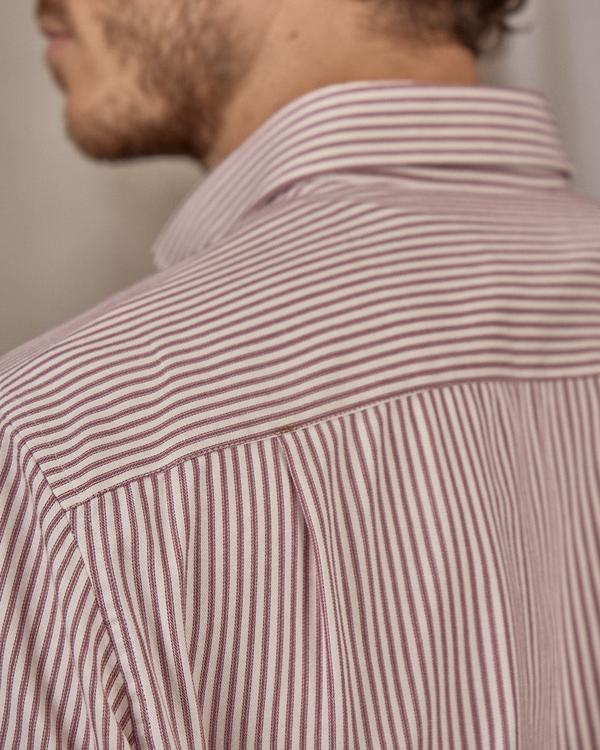 Chemise rayures verticales rouge