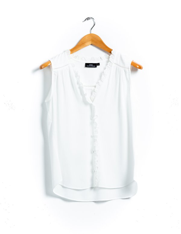TOP A VOLANT GU blanc TOP A VOLANT GU blanc
