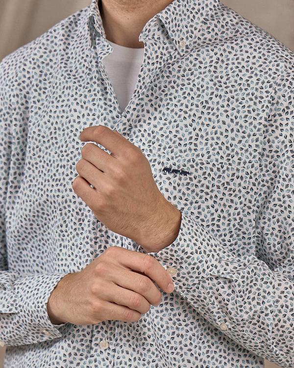 Chemise motifs feuillages bleu Chemise motifs feuillages bleu