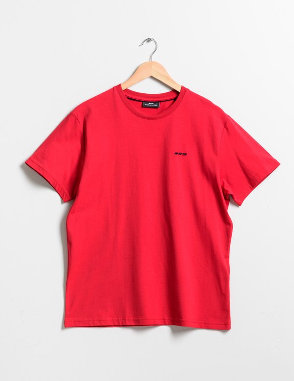 T-shirt modern fit Ethan uni manches courtes col rond coton rouge