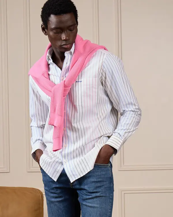 Chemise oxford patch rose