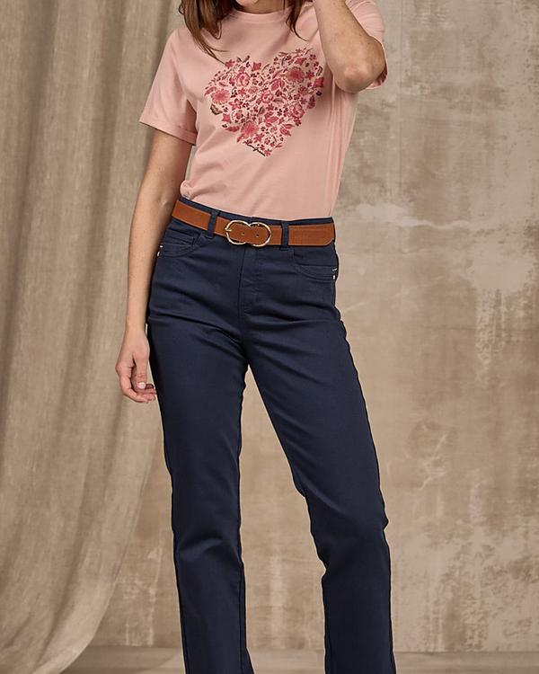 T-shirt cœur fleuri rose