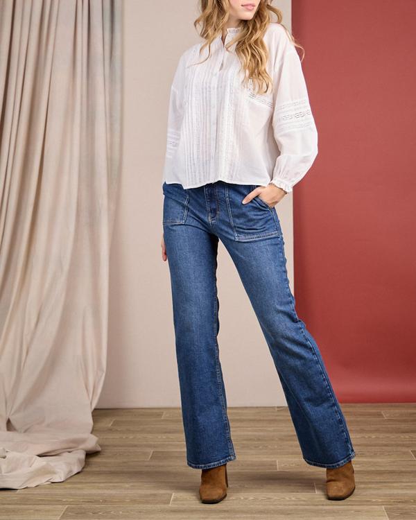 Blouse à détails blanc