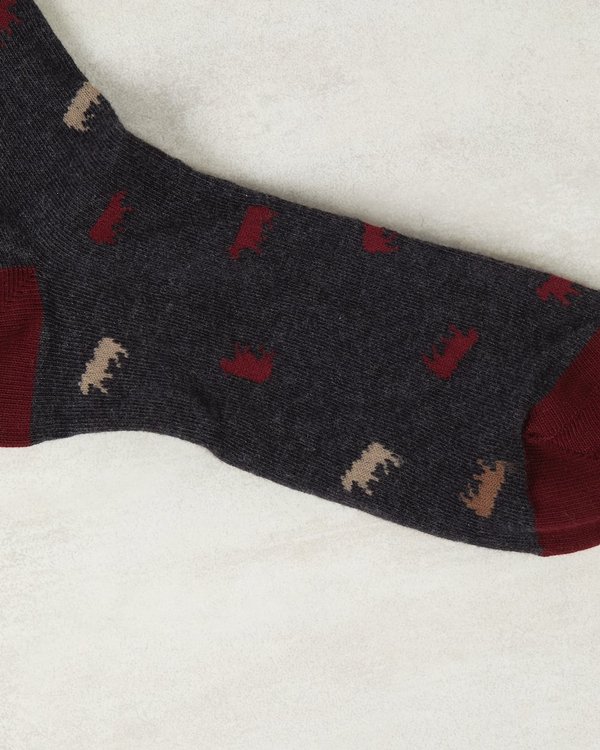 Chaussettes imprimées petites vaches gris