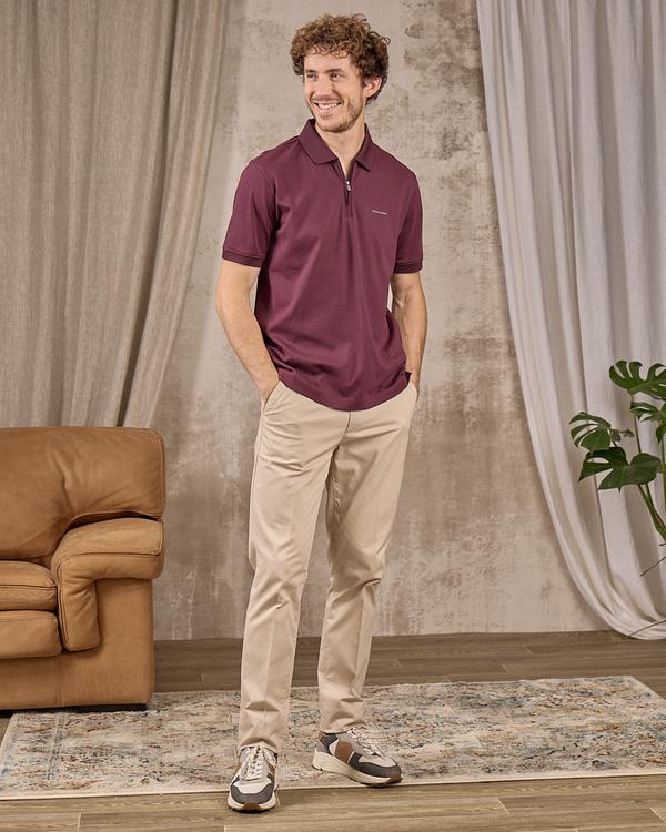 Polo col zippé rouge Polo col zippé rouge