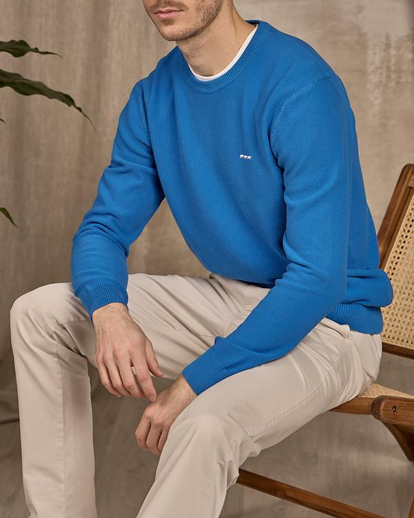 Pull nid d'abeille bleu