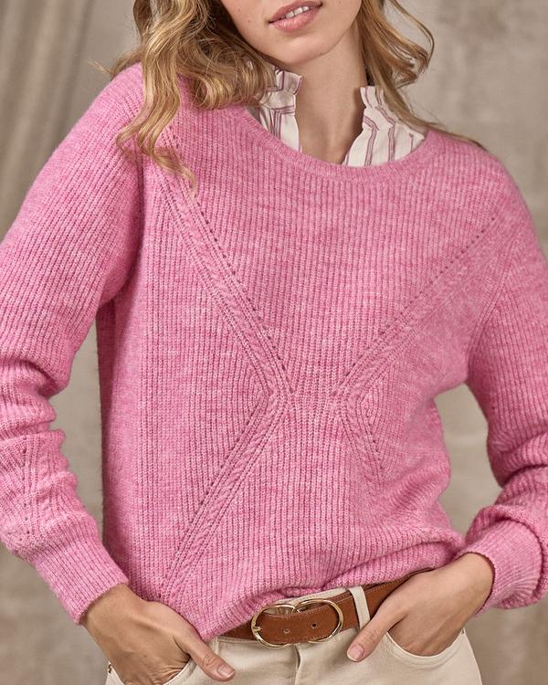 Pull mailles croisées rose Pull mailles croisées rose