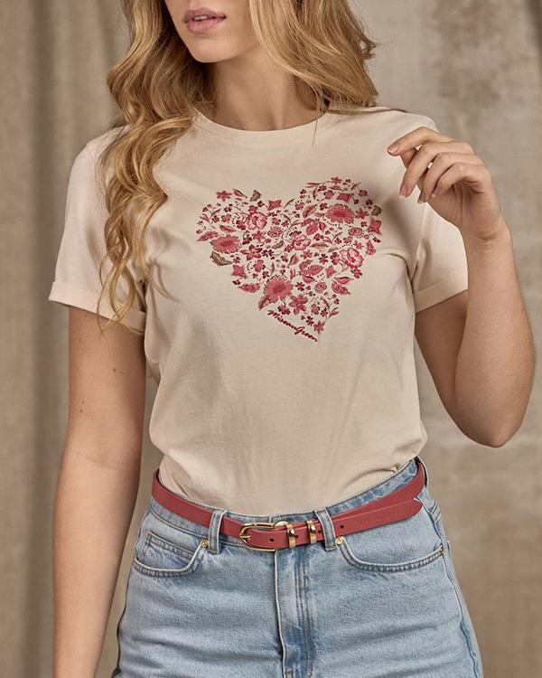 T-shirt cœur fleuri