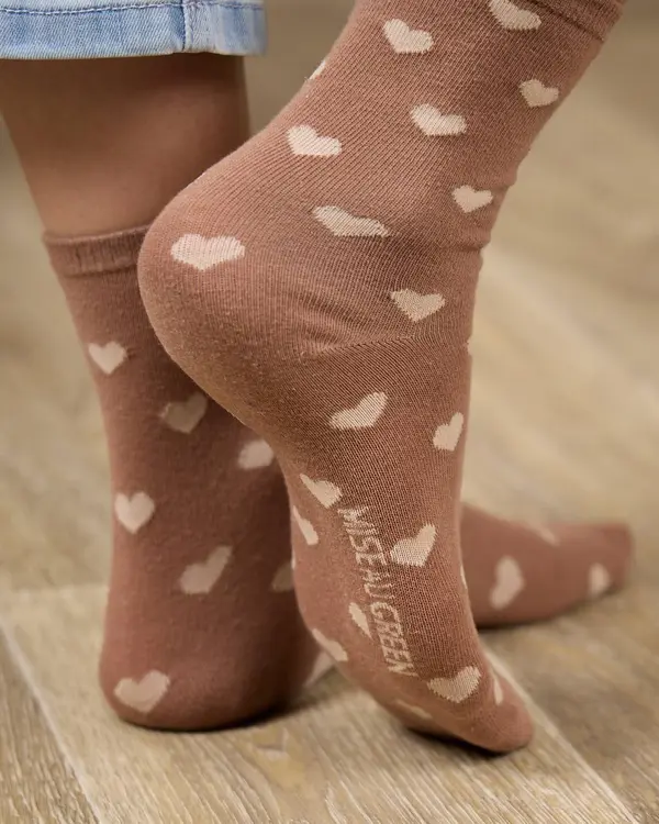 Chaussettes cœurs Guilie beige
