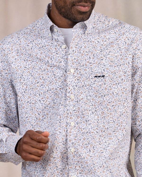 Chemise à imprimé végétal blanc Chemise à imprimé végétal blanc