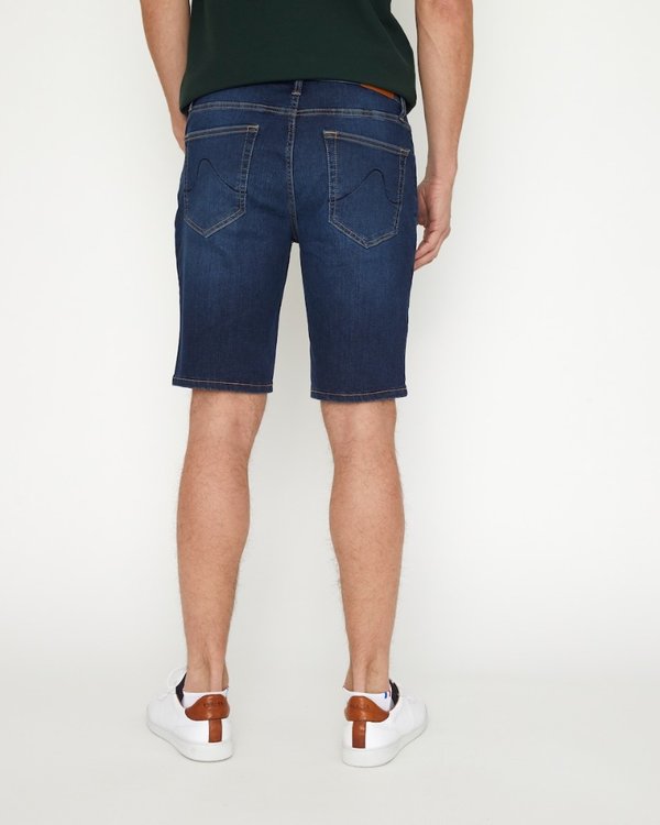 Bermuda uni jean en coton bleu