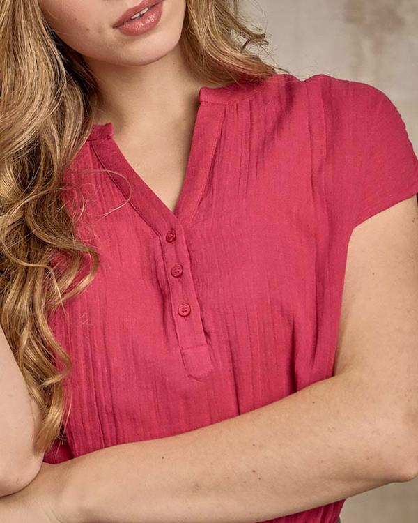 Top chaîne et trame rose