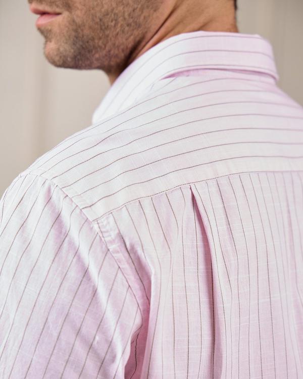 Chemise à rayures rose