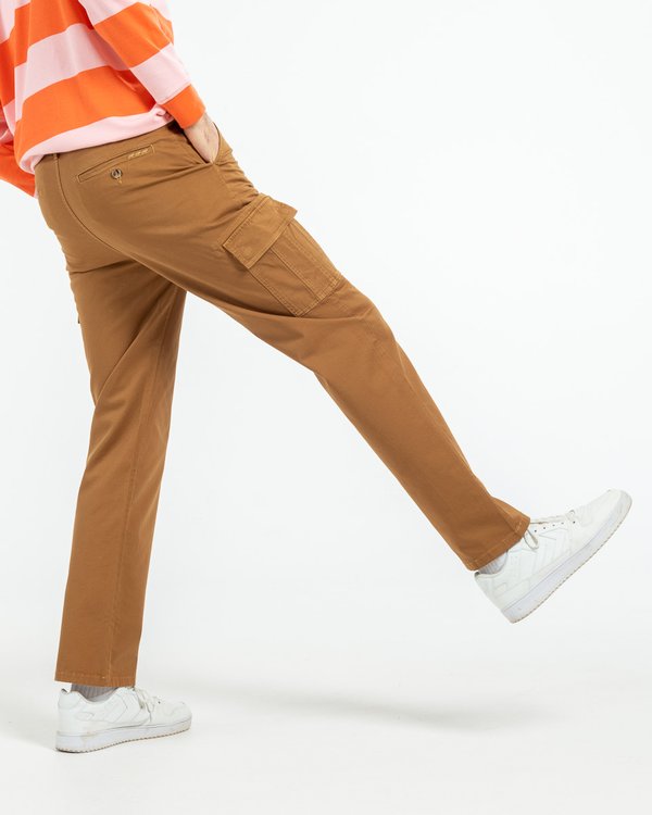 Pantalon uni coton et élasthanne beige Pantalon uni coton et élasthanne beige