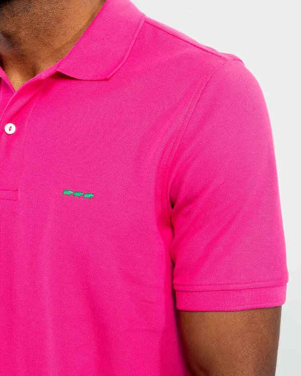 Polo piqué Douglas coupe droite manches courtes uni rose